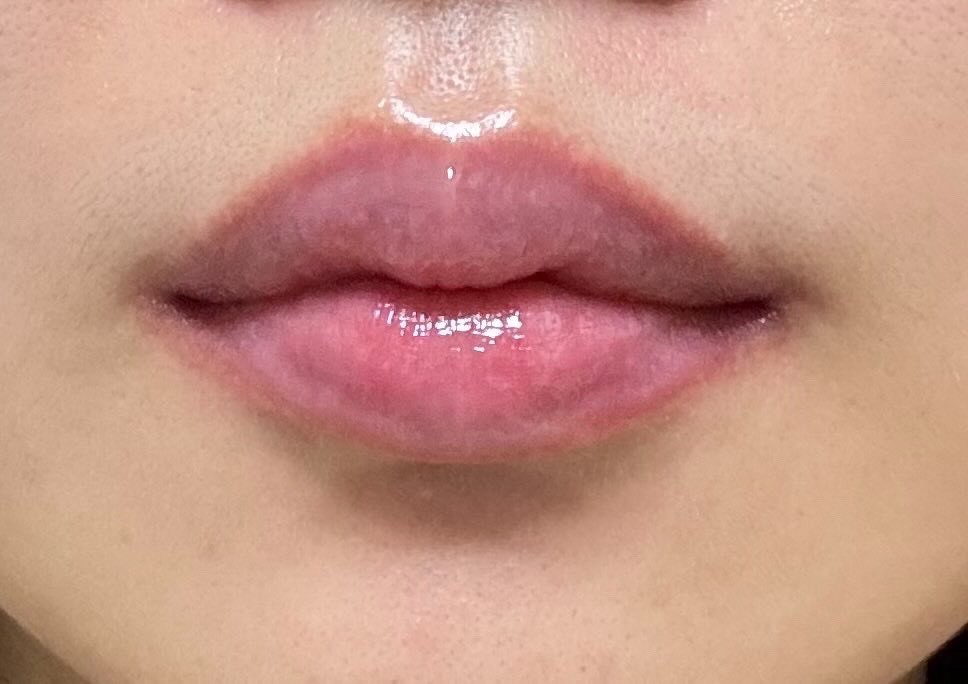 アマラピンクを使用した後の唇